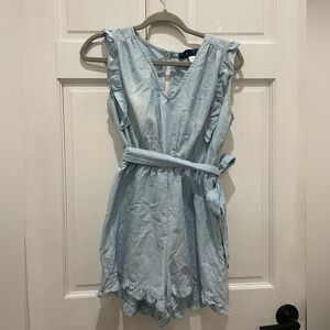 Blue Rain Sky Blue Romper